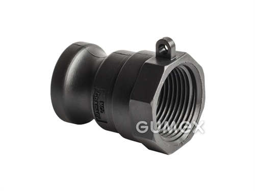 KAMLOK vsuvka DN25, vnútorný závit BSPP 1", 8,5bar, polypropylén, -20°C/+70°C, čierna